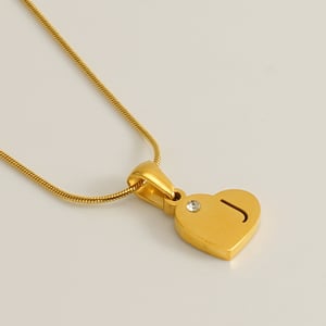 1 Piece Simple Series Simple Letter J Stainless Steel  Gold Color Rhinestone Unisex Pendant Necklaces h5 